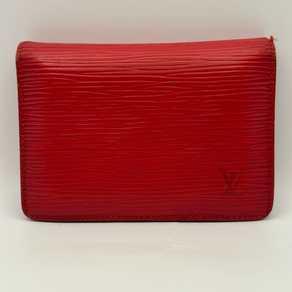 Louis Vuitton Red Epi card case wallet
